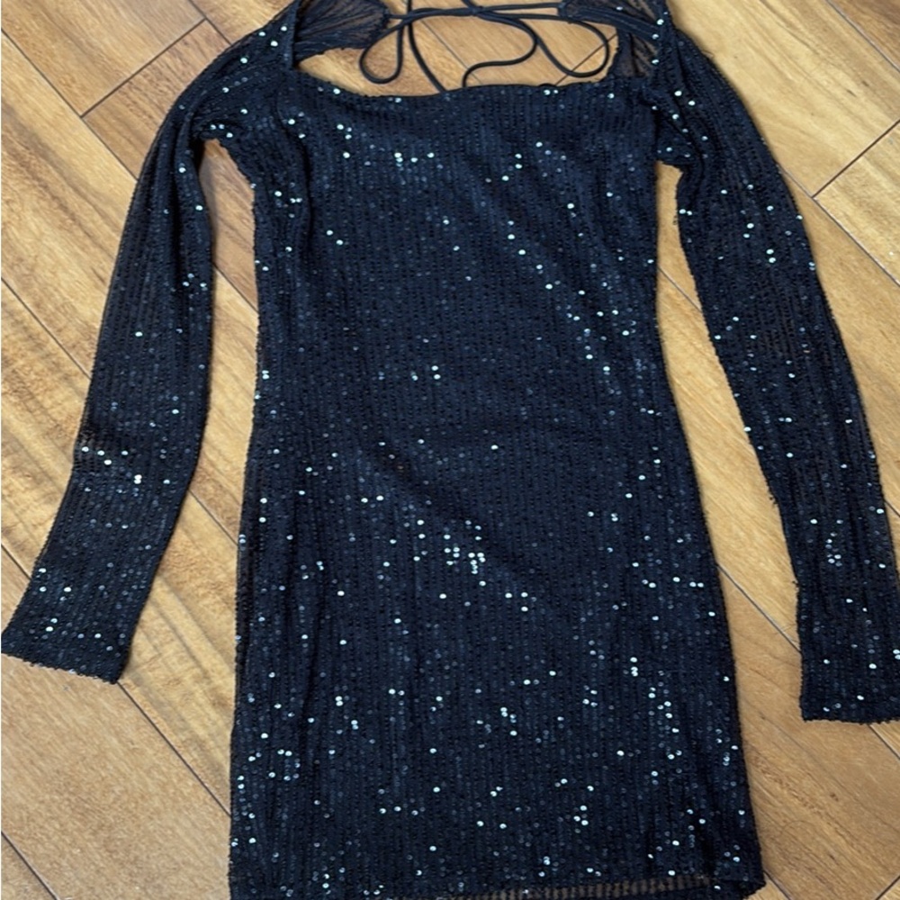 Lucy in the Sky Black Sequin Dress Homecoming